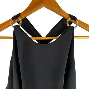 Viintage Lady's Image Black Halter Long Maxi Evening Dress Womens Size 4